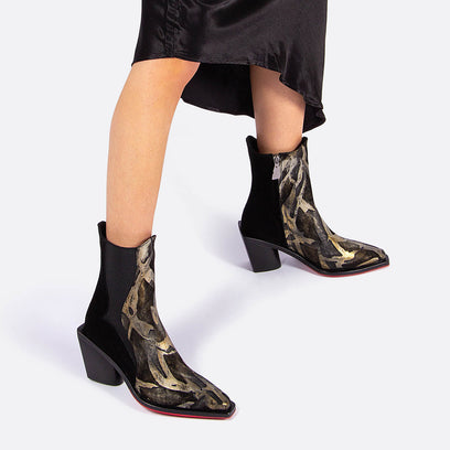 Ohio Dames Enkellaarsjes Safari/Black