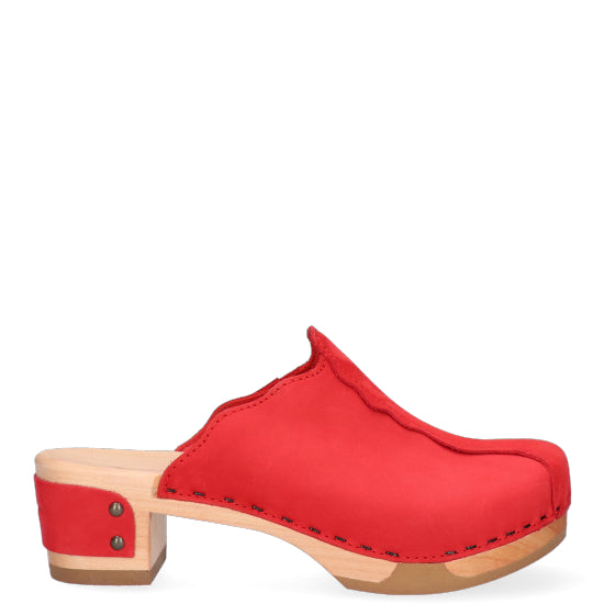 Wannabe Wood Dames Clogs Red