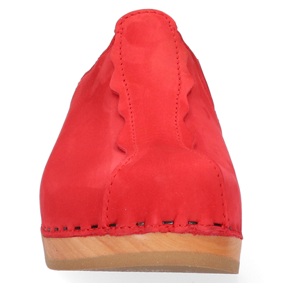 Wannabe Wood Dames Clogs Red