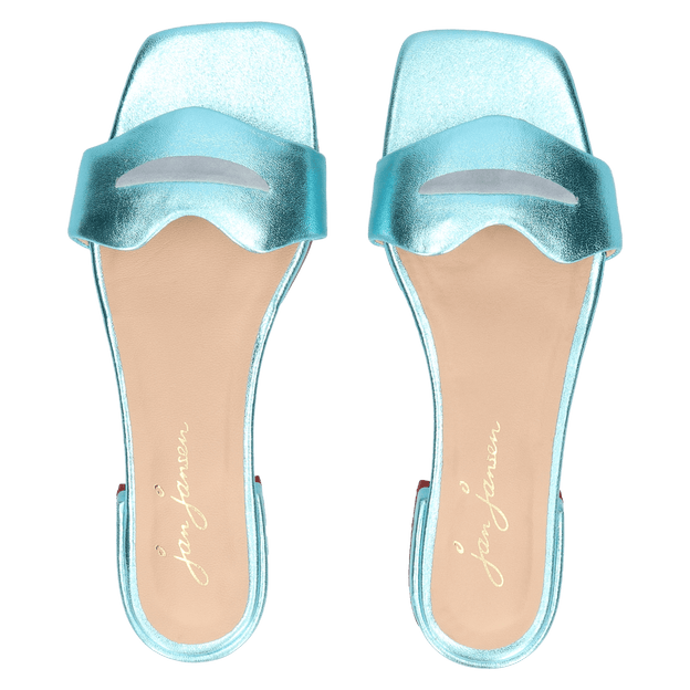 Cupido Dames Slippers Metallic Blue