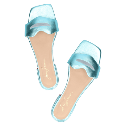 Cupido Dames Slippers Metallic Blue