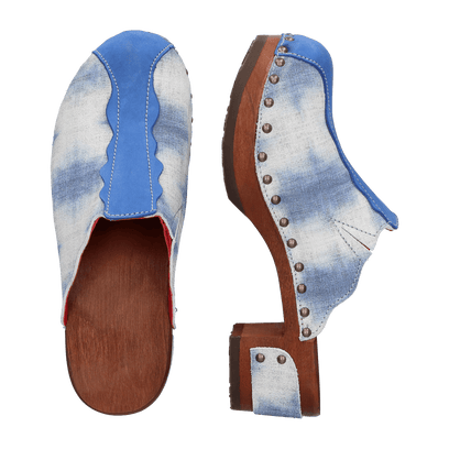 Wannabe Wood Dames Clogs Jeans Blue